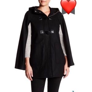 NWT BCBGeneration Wool Toggle Cape in Charcoal